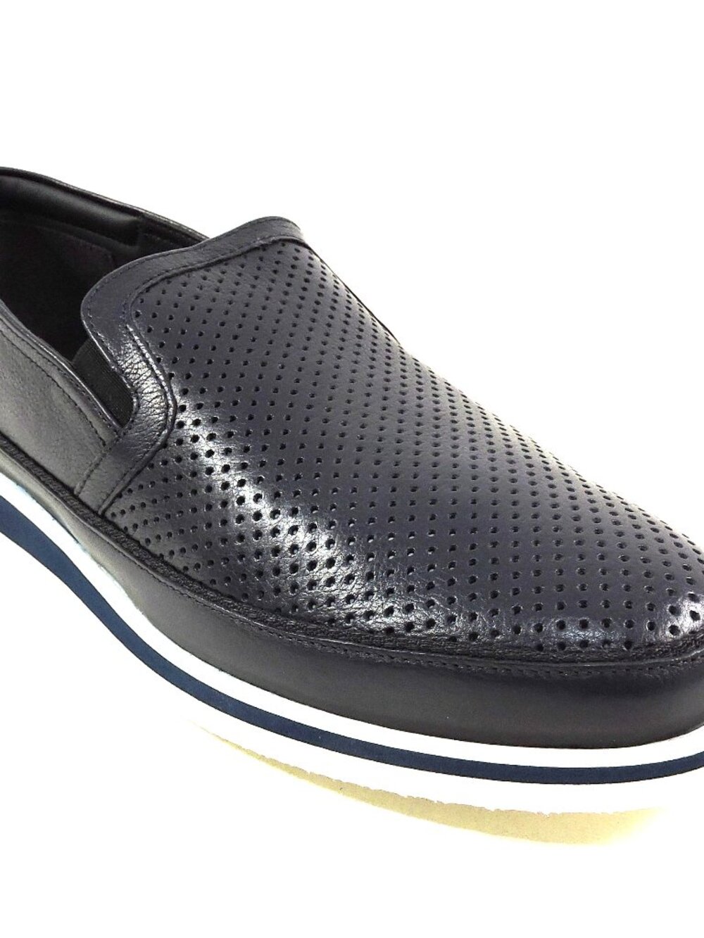 CASADEI 🇮🇹 MEN'S NAVY BLUE SOFT LEATHER COMFORT SUMMER FLAT LOAFERS